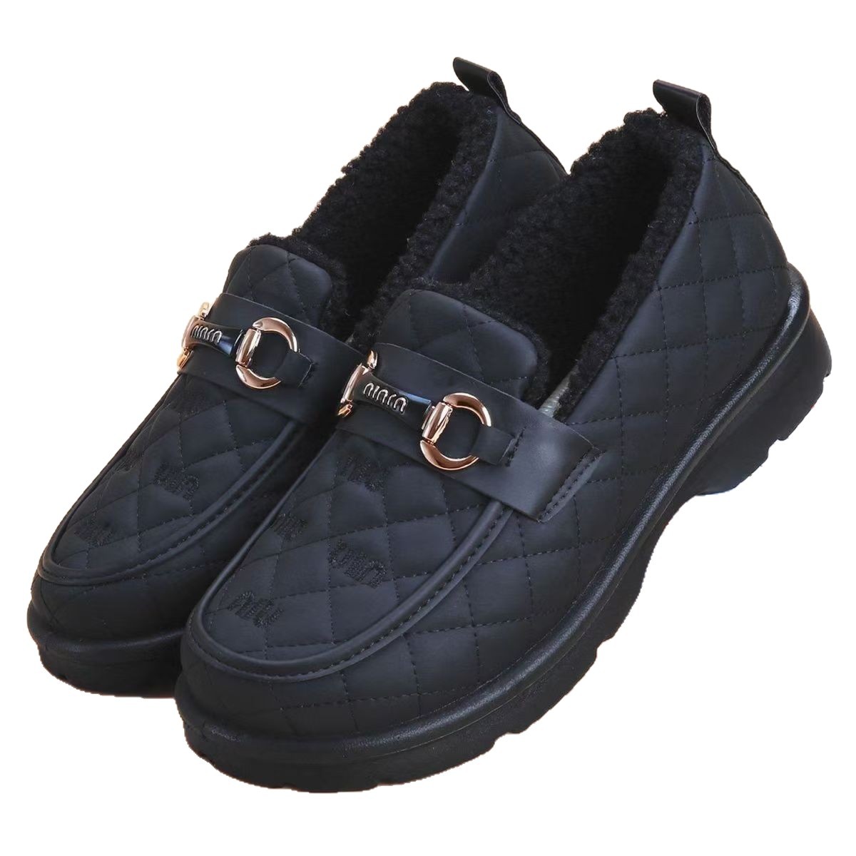 Otoño y invierno de 2025 nuevos zapatos de terciopelo calientes de moda versátil con suela gruesa antideslizante suave zapatos casuales Lefour