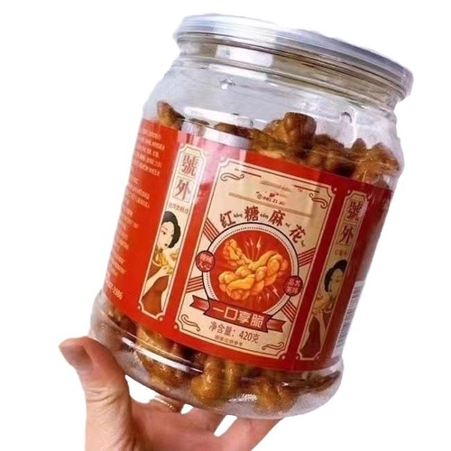 Wholesale Taoweixiong Red Bean Rice Glutinous Rice Cakes 420g Fried Snacks Traditional Pastries Crispy Internet Famous Leisure Snacks Canned