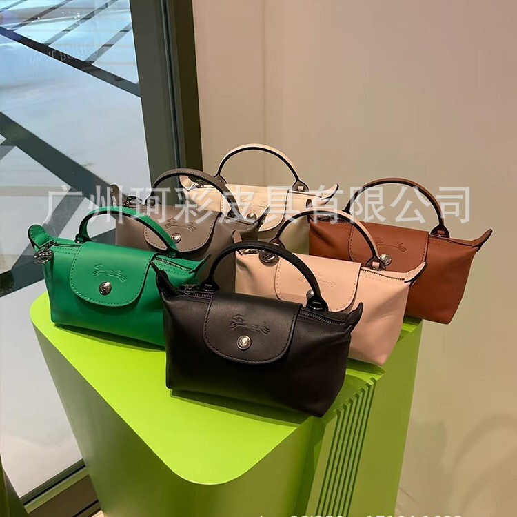 New French Dragon Inlaid Cowhide Single-Handle Mini Dumpling Bag Fashion Single-Shoulder Crossbody Women's Bag Mini Handbag Makeup Bag