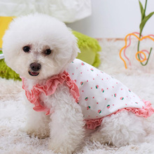 廠家直供亞馬遜新品寵物夏季薄款狗狗裙子 小型透氣舒適貓咪裙子