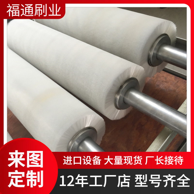 厂家直供工业机械设备毛刷辊 除锈清洗毛刷辊 玻璃尼龙丝除尘毛刷