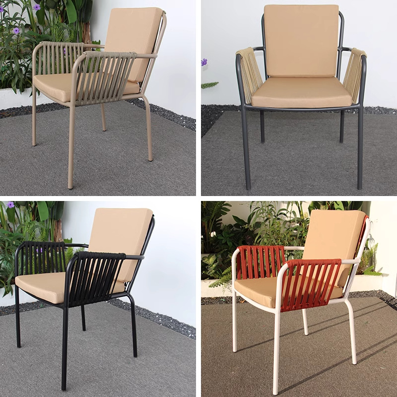 Sillas al aire libre nórdicas patio al aire libre villa silla de jardín silla de relajación silla de comedor de aluminio de caña