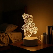 跨境创意礼品圣诞节3D小夜灯批发学生伴手礼物亚克力床头儿童台灯