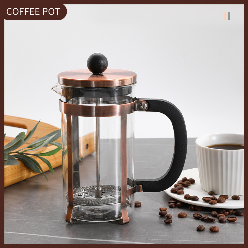 New French Press Coffee Maker, Milk Frother, Tea Maker, Filter Press Pot, New Model Available in Rose Gold and Copper-Plated, Hand-Pour, Electroplated New French Press Coffee Maker, Milk Frother, Tea Maker, Filter Press Pot, New Model Available in Rose Gold and Copper-Plated, Hand-Pour, Electroplated