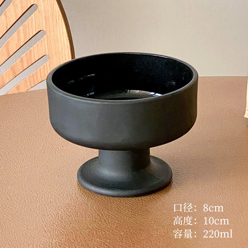 風のアイスクリームのボールの杯のガラスのヨーグルトの碗の高い足のデザートの碗の高い顔の値のアイスクリームのシェイクのプリンのムースの杯|undefined