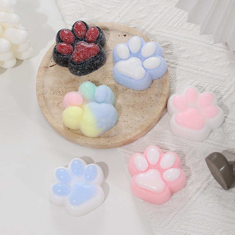 小紅書と同じスタイルのぬいぐるみ猫の爪ピンチ減圧おもちゃ超ソフト粘土感食品おもちゃピンチ減圧おもちゃ|undefined