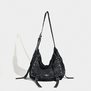 Demi-season denim shoulder bag, one-shoulder bag