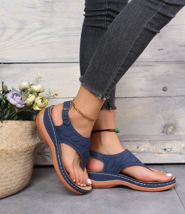 Damen-Sandalen, Reise-Party, synthetische orthopädische Flip-Flops mit Fußgewölbeunterstützung_voghion.com