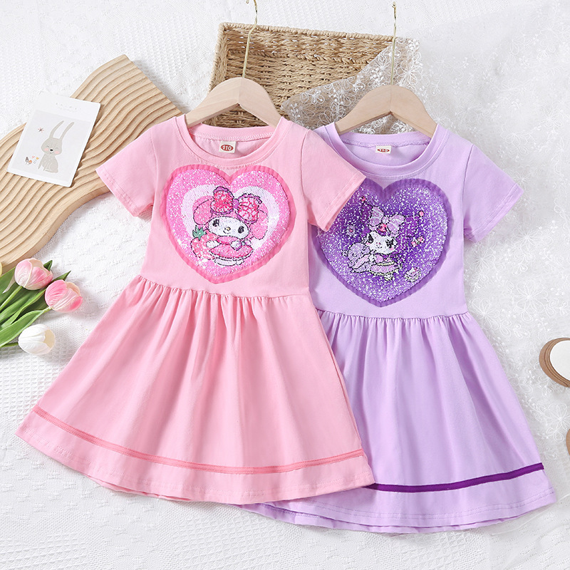 2026 New Style Children's Dress, Super Fairy Kuromi Dress, Shiny Princess Dress for Girls, Summer Sparkling Dress