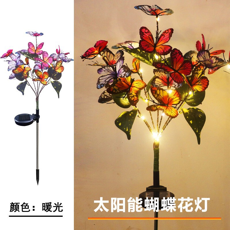 led太阳能灯地插灯彼岸花百合花玫瑰花仿真花蒲公英草坪铜线灯串|undefined