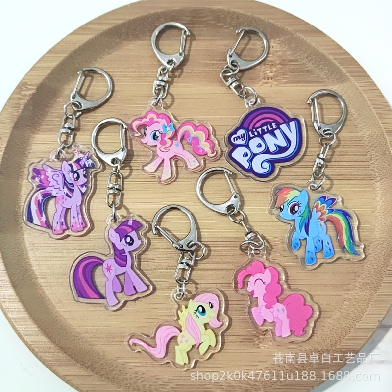 Cartoon Children's Pony Polly Transparent Acrylic Cute Princess Female Pony Keychain Unicorn Gift Award Cartoon Children's Pony Polly Transparent Acrylic Cute Princess Female Pony Keychain Unicorn Gift Award