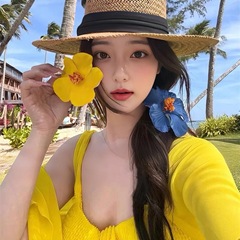 夏のドーパミンフサの花のヘアピン女性のサイドヘッドアクセサリー海辺の休暇スタイルの雰囲気のヘアアクセサリー