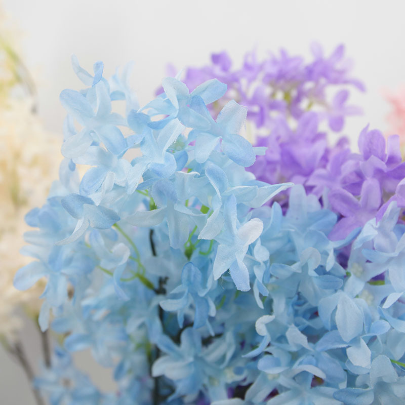 Flor artificial, ramo de cerezo en flor en forma de cruz, tallo único, color morado, para decoración de bodas, arreglos florales, accesorios de flores artificiales, pequeñas margaritas