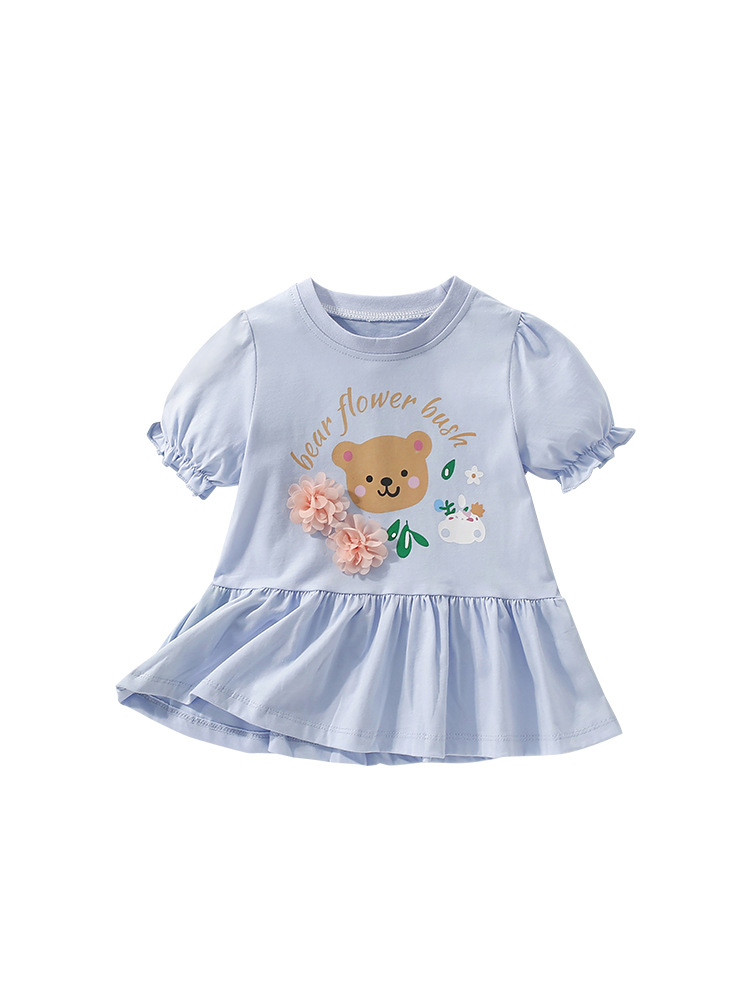 Cruce fronterizo malwee niñas camisas de verano nuevo estilo europeo y americano para niños de cuello redondo camisas de manga corta para niños