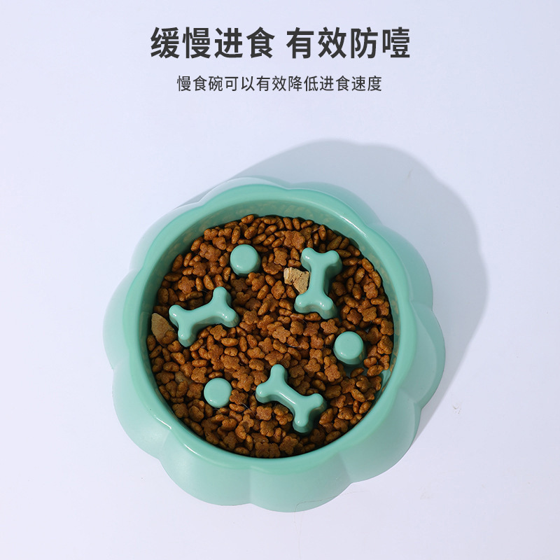 Perro de hueso Slow Food Tazón de fuente de comida para perros Perro Tazón cachorro Slow Food anti-estrangulamiento Tazón de arroz Mascota antidetonante tazón de comida al por mayor