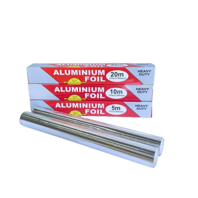 Comercio exterior transfronterizo papel de aluminio de aluminio doméstico al por mayor papel de aluminio de aluminio de aluminio para hornear papel de aluminio de parrilla resistente a alta temperatura 3m / 5m / 10m
