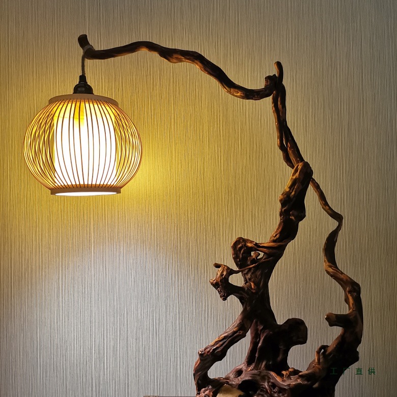 懿轩斋 杜鹃根禅意台灯、家居、会所、茶楼、民宿，装饰观赏摆件