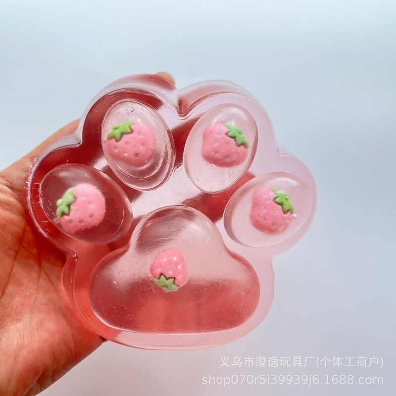 跨境爆款超大草莓巨无霸猫爪创意捏捏乐发泄神器减压捏捏解压玩具|undefined