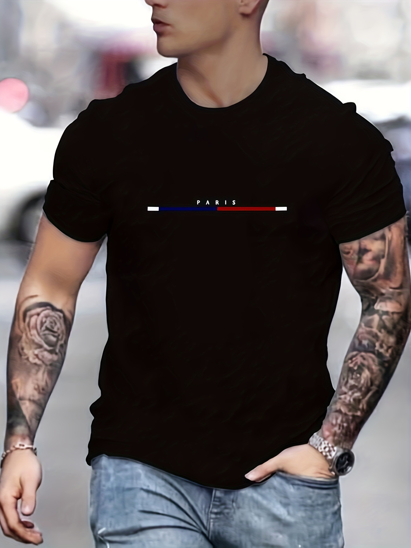 2024 Primavera Estate Moda Uomo 100% Cotone Parigi Manica Corta T-shirt Top T-shirt Larga_voghion.com