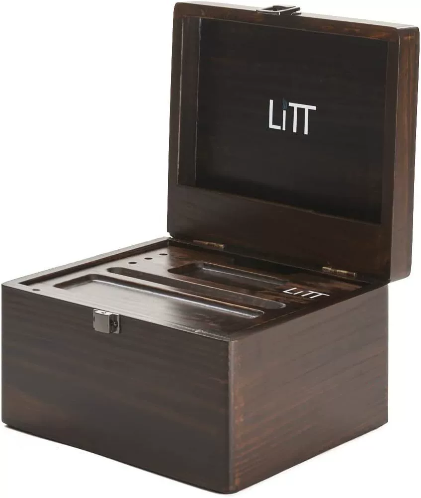 Wooden storage box, storage system