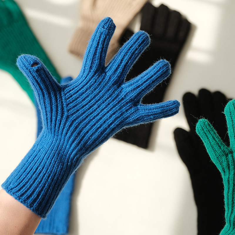 Internet celebridad invierno cálido de dos dedos Flip guantes de lana unisex alta elástica de lana al aire libre anticongelante cama y desayuno estilo ins