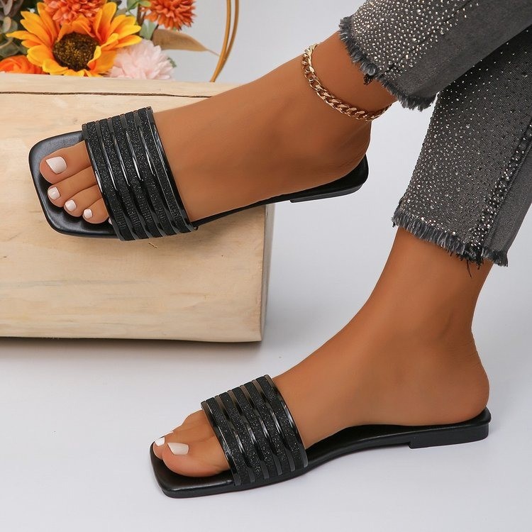 Women's Casual Solid Color Square Toe Flat Slippers display picture 11