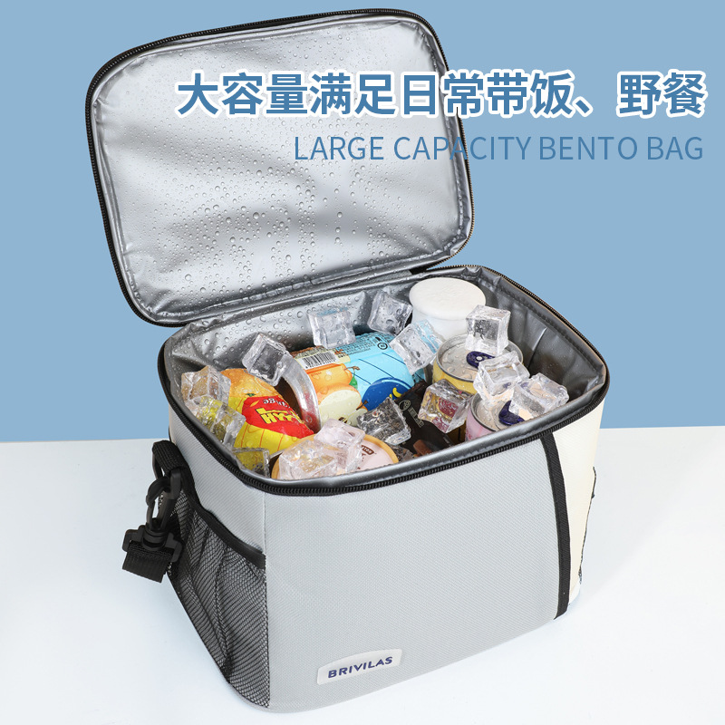 Bolsa de almuerzo de mensajero de gran capacidad, bolsa de picnic de color a juego de dopamina, bolsa de hielo transfronteriza de comercio exterior, bolsa de almuerzo, bolsa de aislamiento