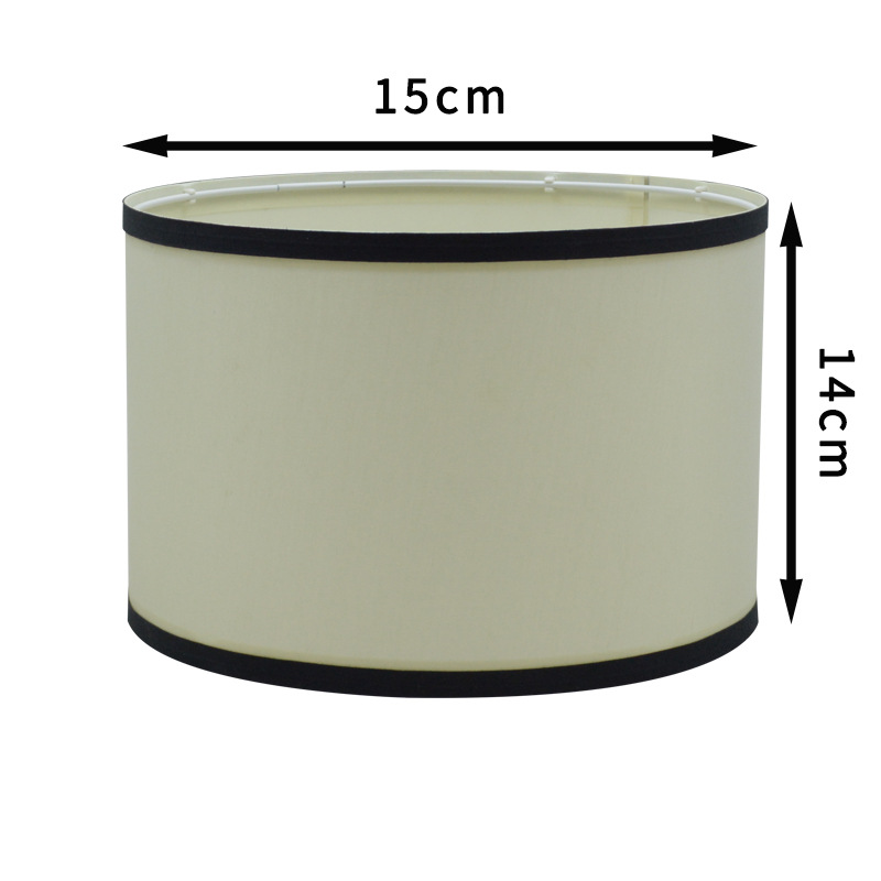 Habitación de invitados piso pantalla accesorios de la lámpara de piel de oveja recta lámpara de papel lámpara de mesa de noche luz beige mate borde negro tela