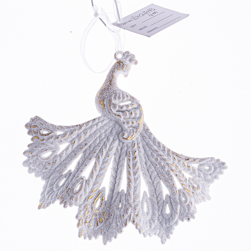INS plástico personalizado oro rosa inglés celebración lema Navidad escena Pavo Real colgante mariposa libélula regalo al por mayor