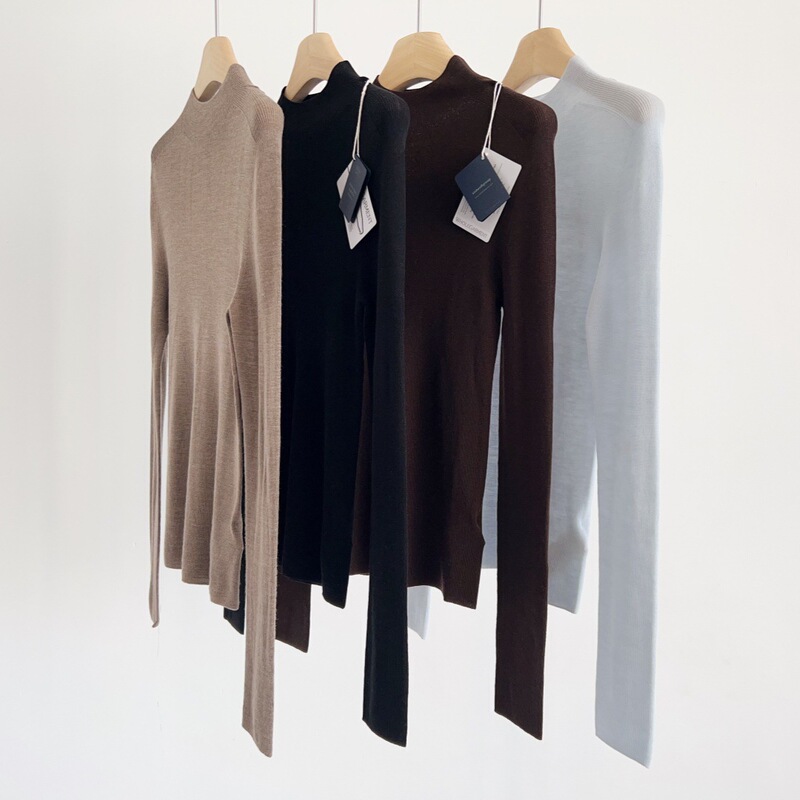 High-Quality Turtleneck Wool Sweater [German Yangzi Machine-Washable Wool] High Elasticity, Light and Soft Knit Base Layer