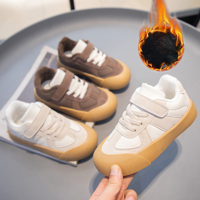fashion all-match winter plus velvet cotton shoes comfortable thermal sneakers boys and girls velcro outdoor casual children