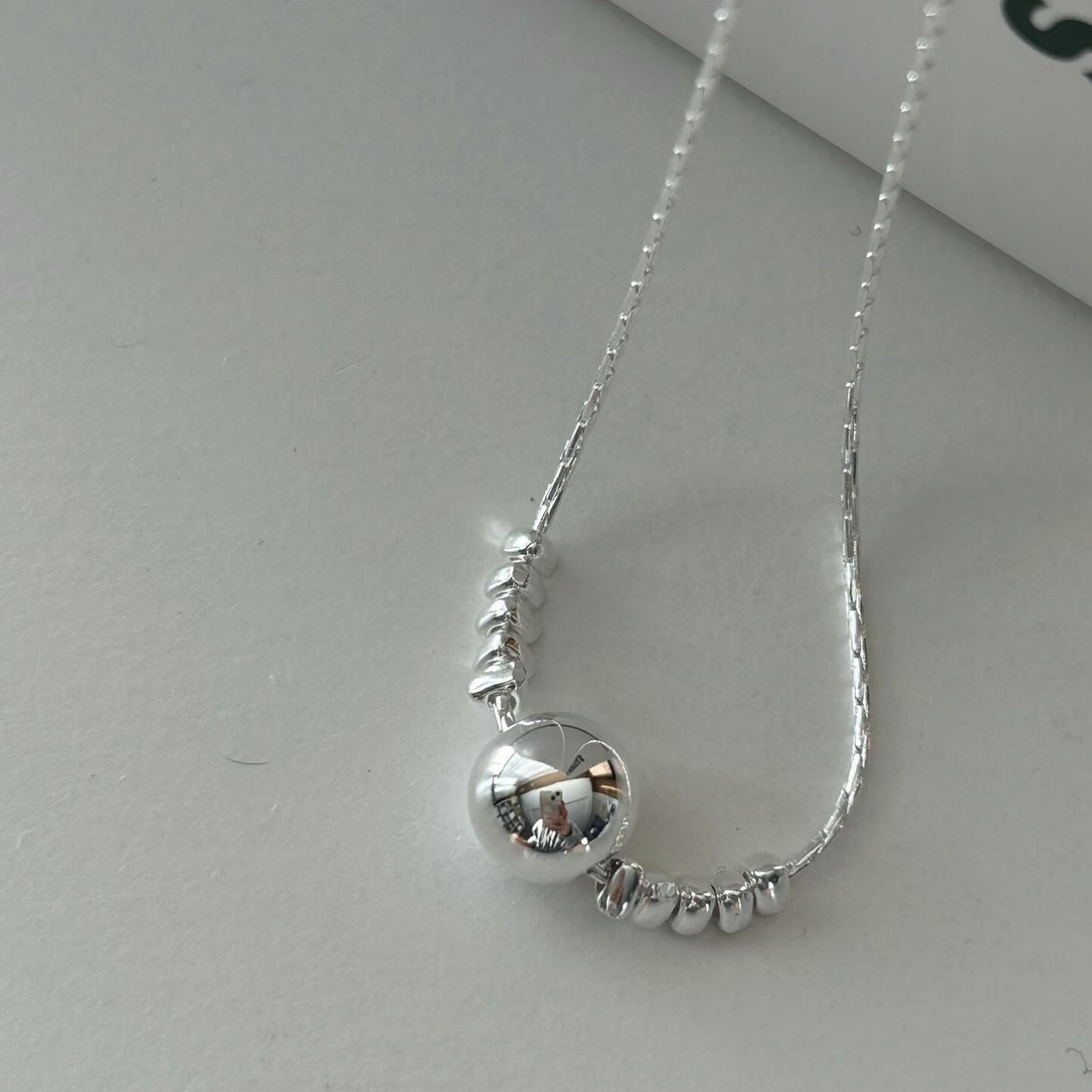 Solid Color Pattern 925 Sterling Silver Plating Solid Color Pendant Necklace