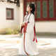 Warring States Robe Girls' Hanfu White Fairy Style Ancient Suit Traditional Hand-Collar Long Shirt Restoration Straight Chinese Style Performance Suit