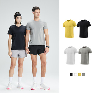 Summer Men's Round Neck Loose Sports T-shirt Sweat-wicking Quick-drying Ice Silk Breathable Cool Sense Fitness Running Training Short Sleeve