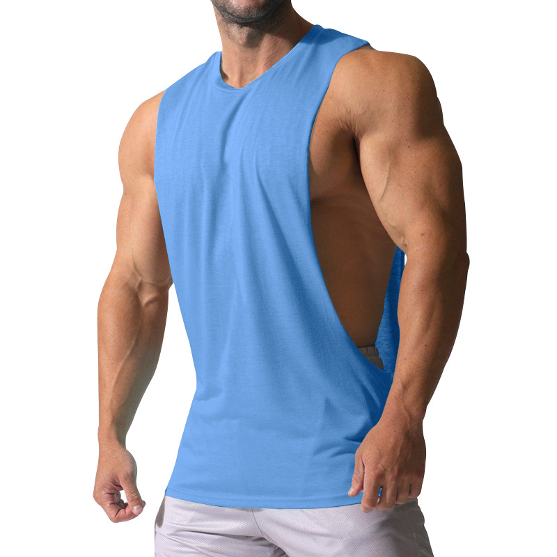 210g Weight Sleeveless Sleeve Length Cotton Blend, Polyester Fabric Type Regular Top Length Racerback Tank Tops Tops Type Casual Occasion Round Neck Neckline Loose Fit Type Solid Color Pattern Summer Season Men's Gender Simple Style Style Wholesale Men's Simple Style Solid Color Sleeveless Men's Tops 21
