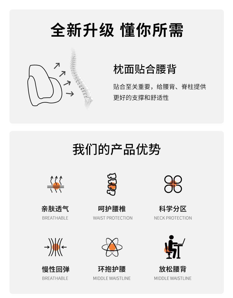 Car Lumbar Support Office Worker Comfortable Waist Support Memory Foam Lumbar Cushion Lumbar Support Manufacturer Wholesale Lumbar Support