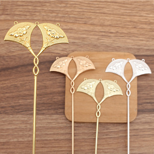 DIY Accessories Fan-Shaped Ginkgo Leaf Alloy Hair Stick (15227)
