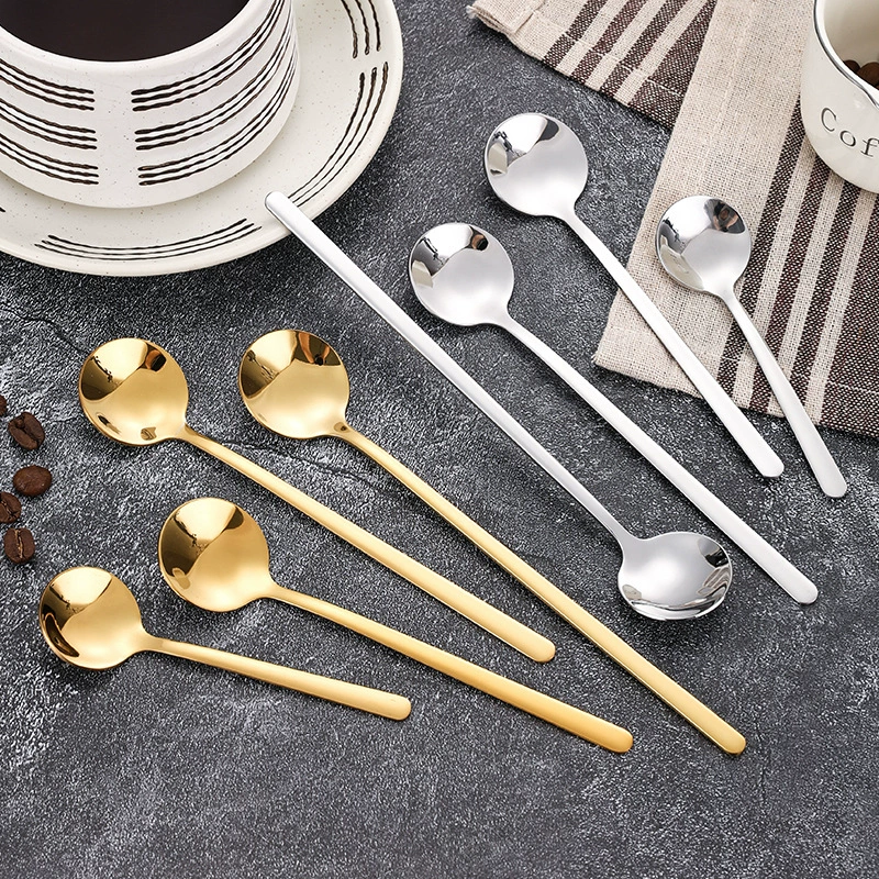 304 Нержавеющая сталь маленькая ложка кофейная ложка Золотая круглая ложка птичье гнездо смешивание меда десерт ложка приправы ложка