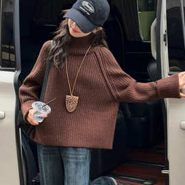 女童毛衣秋冬2025新款洋气儿童高领打底衫韩系上衣儿童毛衣针织衫