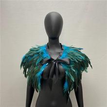 亚马逊万圣节羽毛披肩斗篷坎肩假领子化妆舞会道具服装服饰配件
