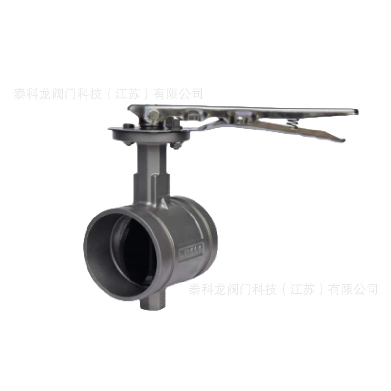 D81X-16P 不锈钢CF8 304 沟槽卡箍连接 手柄动蝶阀