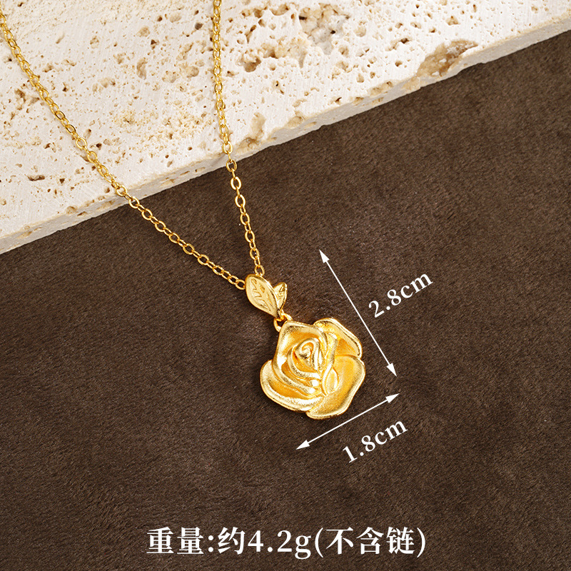 Guochao antiguo colgante de oro de palacio peonía rosa colgante de oro para niños de aleación de cobre universal joyas no se desvanecen