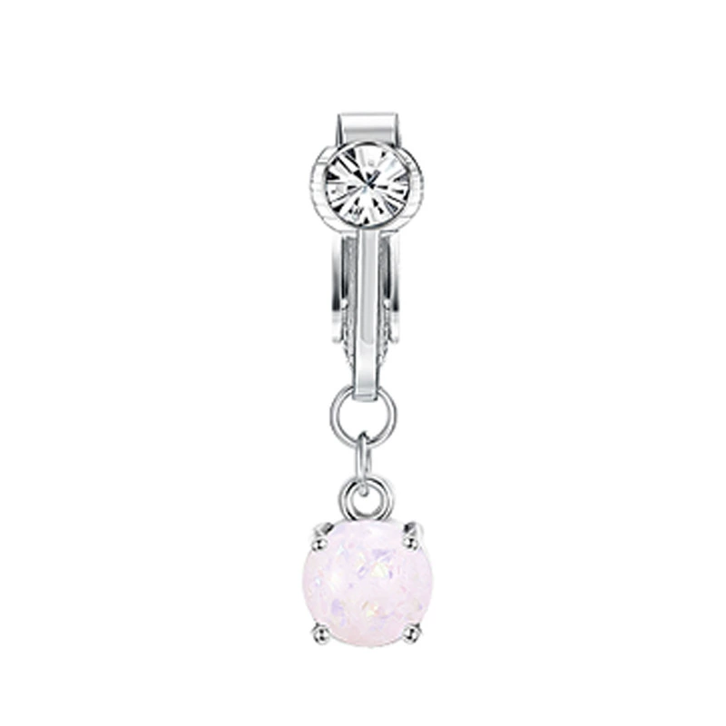 Belly button piercing stainless steel heart-shaped, accessory with zircon, flowered, micro incrustation