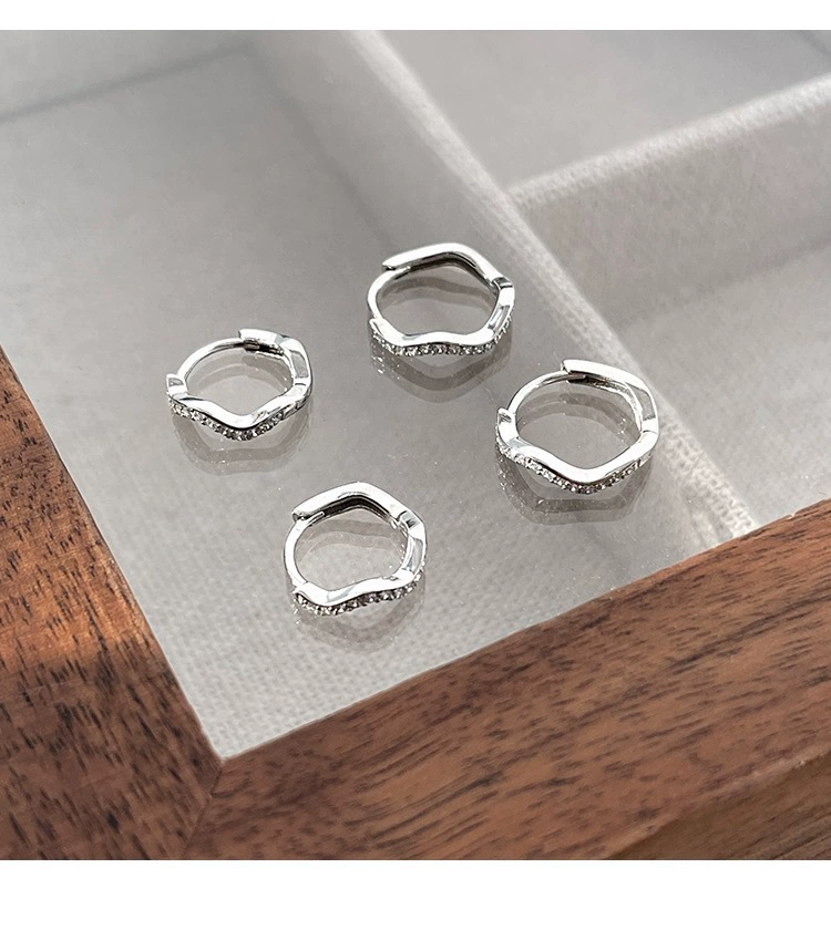 Вьющаяся zirconia, универсальные серьги, образец серебро 925, стиль высокого качества, простой и элегантный дизайн