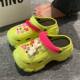 Super cute soft sister wind ~ ins cute pattern hole shoes women's 2024 summer new thick bottom non-slip beach sandals