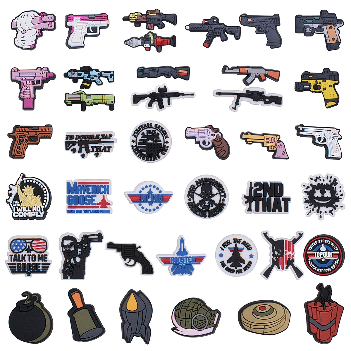 Обувь декоративный пистолет узор серии Пряжка обувь цветок стрельба аксессуары для вечеринок ПВХ отверстие обувь Пряжка аксессуары для рукоделия оптом