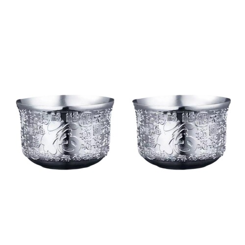 Alloy cup for worshiping the God of Wealth, Buddha cup, water supply bowl, seven for eight, for fortune ornaments, household worship tea cup