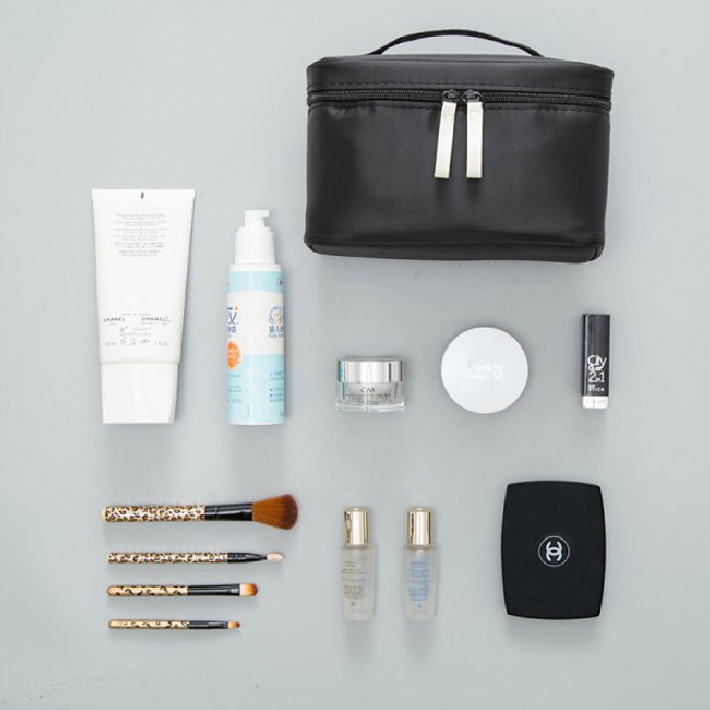 Neceser de cosméticos de gran capacidad a la moda, maleta portátil para brochas de maquillaje, almacenamiento de artículos de tocador de viaje, venta al por mayor.