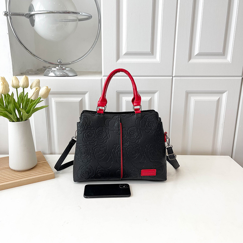 2024 new cross-border handbag, a large-capacity single-shoulder cross-border bestseller with soft leather embossed single-shoulder for women undefined