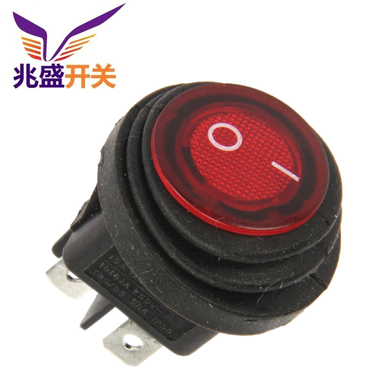 批发4脚方形翘板开关防水 供应4脚船型开关 防水圆形船形开关23mm